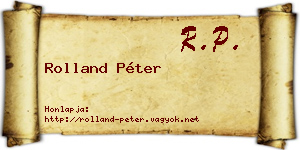 Rolland Péter névjegykártya